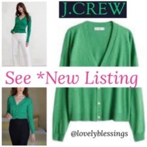 Vintage J Crew Cardigan Kelly Green All Season Knit Sweater VNeck Jumper Size XL